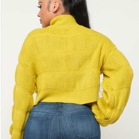 Yellow Quarter Zip Sweater - Picture 2 of 2